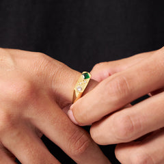 Vintage Stone Signet Ring (Gold)