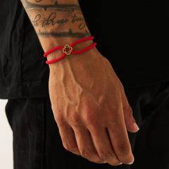 Red Cord Bracelet (Gold)