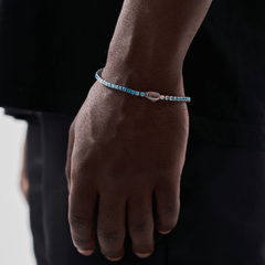 Blue Tennis Bracelet (Silver) 3mm