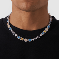 Sapphire Gemstone Necklace (Silver)