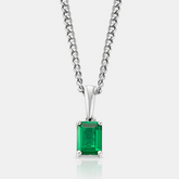 Emerald Stone Pendant (Silver)