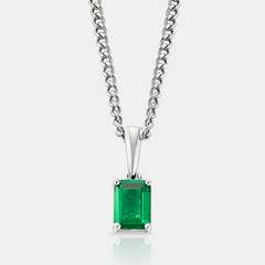 Emerald Stone Pendant (Silver)