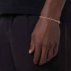 Melted Onyx Clover Stone Bracelet (18ct Gold) | Sterling Silver