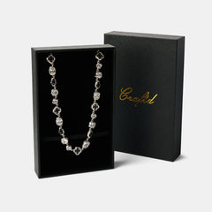 Melted Onyx Gemstone Necklace (Silver)