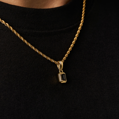 Mini Onyx Stone Rectangle (Gold)