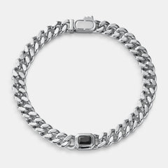 Onyx Cuban Bracelet (Silver) 6mm