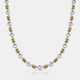 Yellow Gemstone Clover Necklace (Silver)