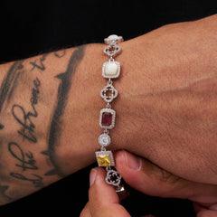 Iced Gemstone Bracelet (Silver)