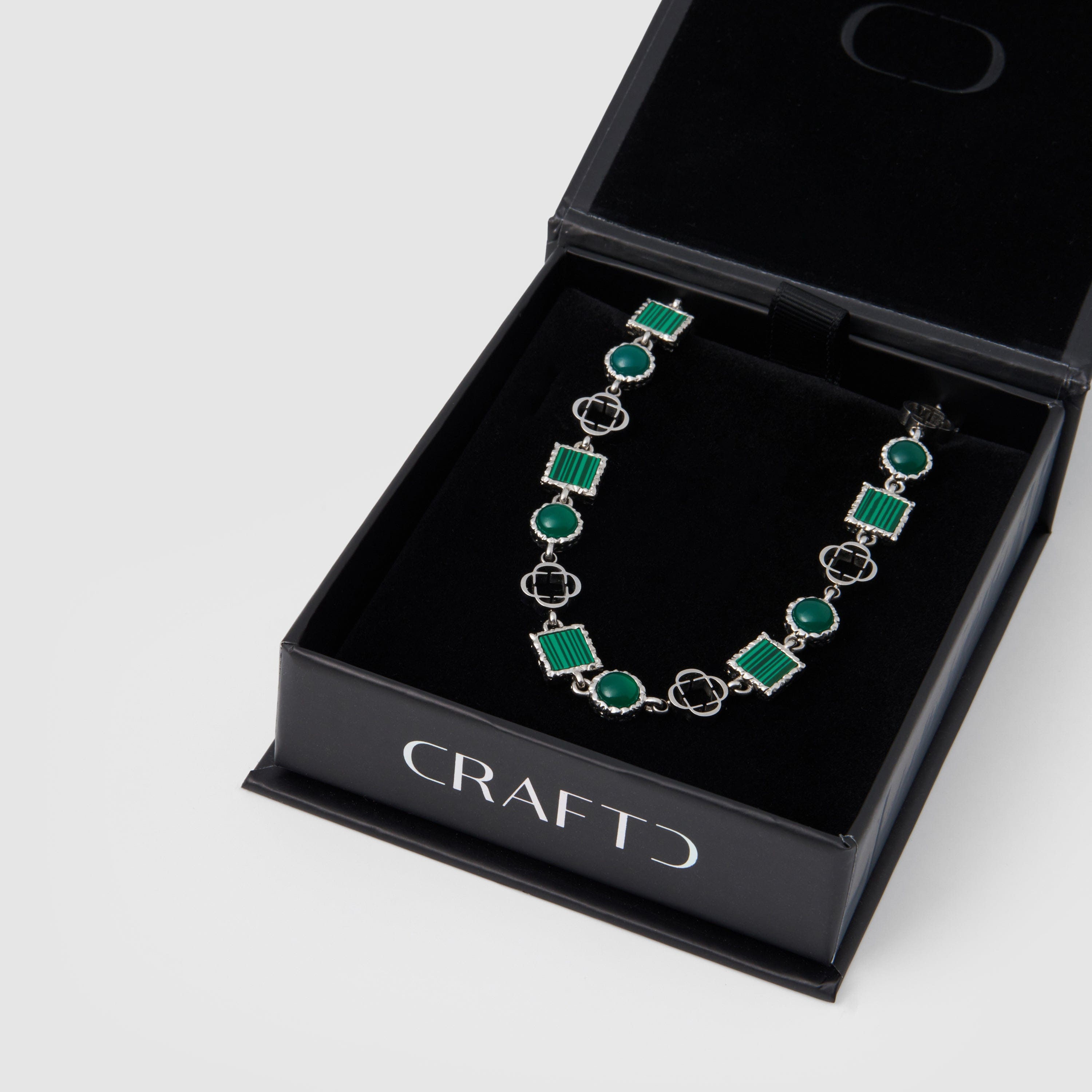 Green Quartz Gemstone Necklace (Silver)