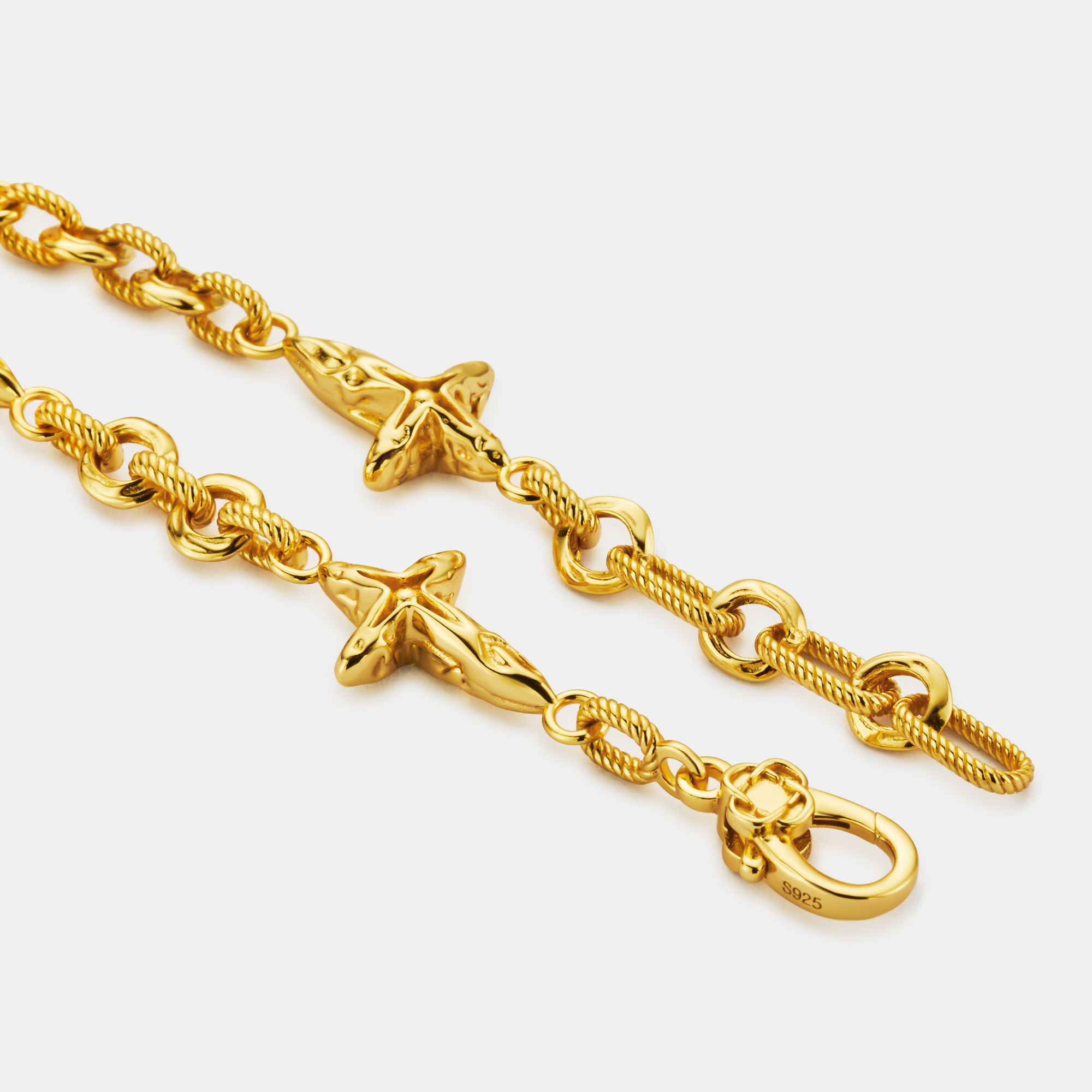 Melted Cross Bracelet (18ct Gold) | Sterling Silver