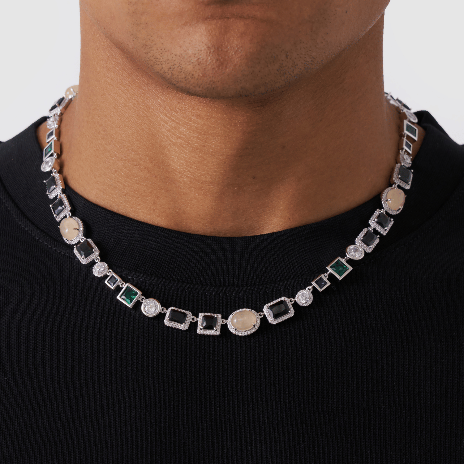 Onyx Gemstone Necklace (Silver)