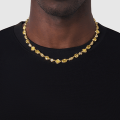 Melted Citrine Gemstone Necklace (Gold)