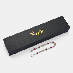 Melted Ruby Gemstone Bracelet (Silver)